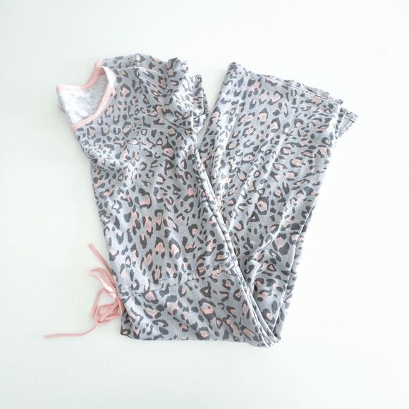 7th Ray Womens Lounge Dress Sleepwear Drawstring Animal Print Pink Medium - Picture 3 of 8